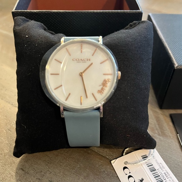 Coach Perry Women's Blue Leather Strap Watch - Picture 2 of 7